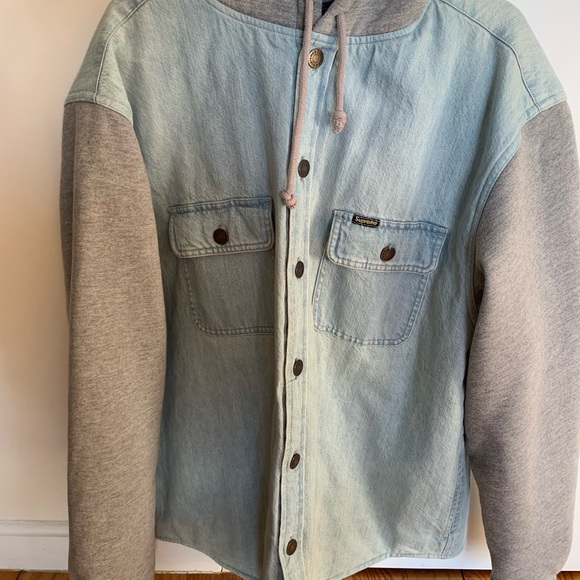 Supreme Fleece Hooded Denim Shirt Supreme fleece hooded denim shirt